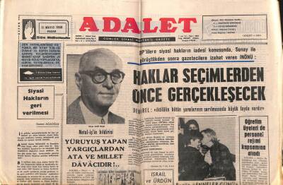 Adalet Gazetesi 11 Mayıs 1969 - G.Saray Kaptanı Metin Bugün Takımını Kurtarabilecek Mi ? GZ121659 - 1