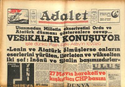 Adalet Gazetesi 11 Nisan 1963 - İşte Dünkü Falih Rıfkı Atayın İçyüzü GZ105033 - 1
