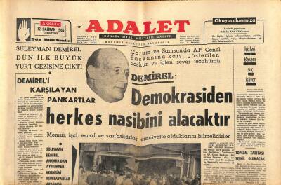 Adalet Gazetesi 12 Haziran 1965 - İnönü Nasıl Amerikan Mandası İstemişti ?.. - İçişleri Bakanı Suç İşliyor GZ121716 - 1