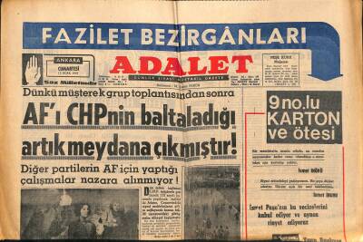 Adalet Gazetesi 12 Ocak 1963 - Reşat Nuri Güntekin Çalıkuşu Tiyatrosu - Komünizme Karşı Savaş Başlıyor !.. GZ121653 - 1