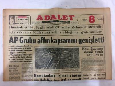 Adalet Gazetesi 12 Temmuz 1966 - AP Grubu Affın Kapsamını Genişletti GZ73061 - 1