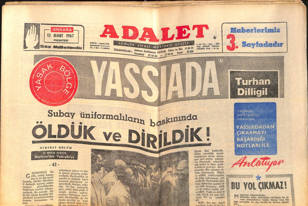 Adalet Gazetesi 13 Mart 1967 - Brigitte Bardot, Virna Lisi'yi Kıskanıyor - Francoise Hardy, Yves Mortand İle Beraber Film Çeviriyor GZ138599 - 1