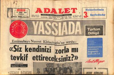 Adalet Gazetesi 13 Şubat 1967 - Giyinmesini Bilmeyen Yıldız Liz Taylor - İdamlıklardan Bir Demet GZ121744 - 1