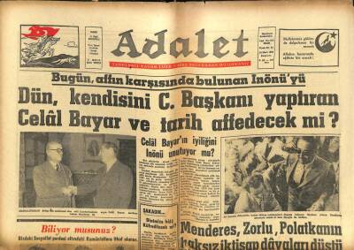 Adalet Gazetesi 14 Mart 1963 - Menderes,Zorlu,Polatkanın Haksız İktisap Davaları Düştü GZ105029 - 1