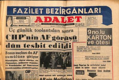 Adalet Gazetesi 15 Ocak 1963 - Üç Günlük Toplantıdan Sonra CHPnin AF Görüşü Dün Tesbit Edildi GZ121654 - 1