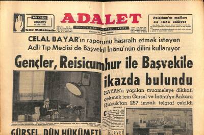 Adalet Gazetesi 16 Mart 1963 - Türkeşin Yeni Tarz Reklamı - Gürsel , Dün Hükümeti İnönüye Şikayet Etti GZ121667 - 1