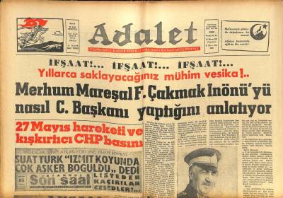 Adalet Gazetesi 16 Mayıs 1963 - Merhum Peyami Safaya Mezar Yaptırma Kampanyası GZ105036 - 1