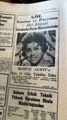 Adalet Gazetesi 16 Ocak 1963 - Göl Pavyonu Behiye Aksoy Reklamı - Feyzioğlu M.D.Oya Dair Sözlerini Tevile Kalkıyor GZ121658 - 2