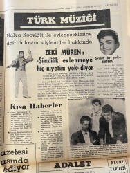 Adalet Gazetesi 18 Ağustos 1965 - Zeki Müren: Şimdilik Evlenmeye Hiç Niyetim Yok - Fenerbahçe-Galatasaray - Casius Clay Artık Fazla Konuşmuyor GZ139579 - 2