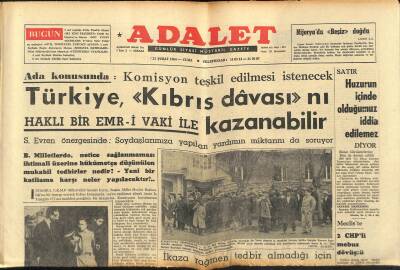 Adalet Gazetesi 21 Şubat 1964 - Koçeronun Genç Karısı Kaçırıldı - F. Çelikbaş 50 Milyon Zarara Sebep Oldu GZ121629 - 1