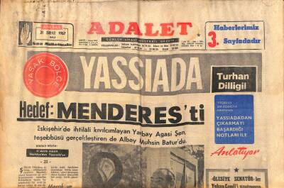 Adalet Gazetesi 21 Şubat 1967 - George Hamilton , Beyaz Sarayın 2. Georgeu Olacak - Hedef Menderesti GZ121646 - 1