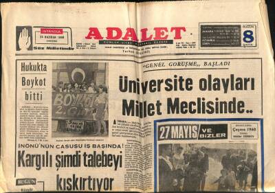 Adalet Gazetesi 22 Haziran 1968 - Erol Taş , Sanatını Armağanlarla Perçinleyen Bir Oyuncu - Çağlayangil İle Pipinellis Londrada Buluşacak GZ121732 - 1