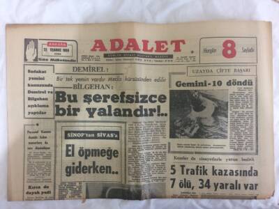 Adalet Gazetesi 22 Temmuz 1966 - Nihat Kürşat Yeni İstanbula İspat Hakkı Tanıdı GZ73140 - 1