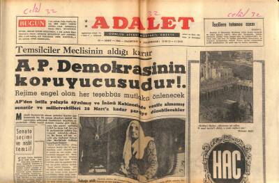 Adalet Gazetesi 23 Mart 1964 - Israr Ediyoruz Adana Çimento Fabrikası , Usulsüz Olarak Satılmıştır !.. GZ121688 - 1