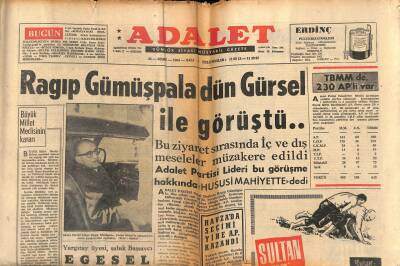 Adalet Gazetesi 24 Mart 1964 - Ragıp Gümüşpala Dün Gürsel İle Görüştü - Yunan Kralı EOKAcıları Destekliyor GZ121689 - 1