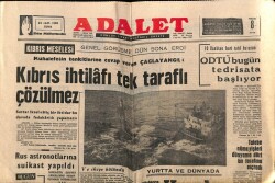 Adalet Gazetesi 24 Ocak 1969 - Çağlayangil Kıbrıs İhtilafı Tek Taraflı Çözülmez GZ70093 - 1
