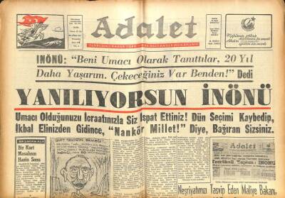 Adalet Gazetesi 26 Aralık 1963 - Celal Bayar , Eşine Ait Dükkanları Satıyor GZ102997 - 1