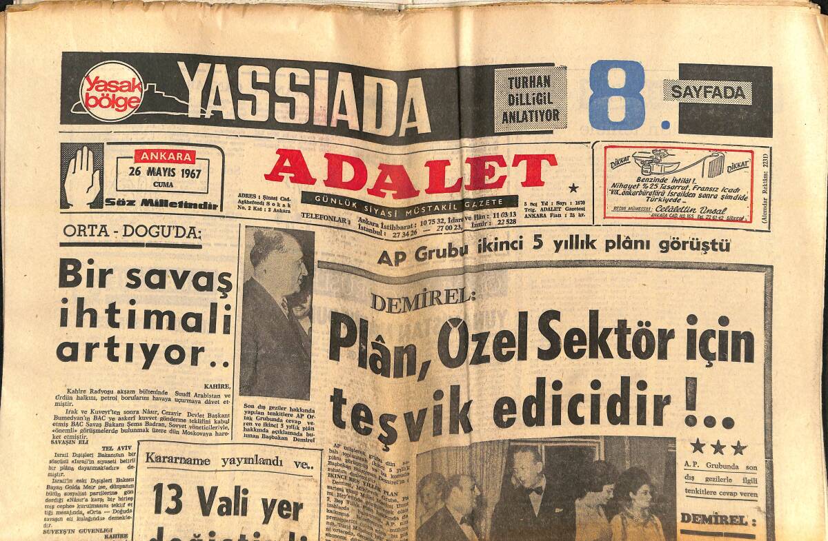 Adalet Gazetesi 26 Mayıs 1967 - Zeki Müren Silvia Koscina İle Bir Film Çevirecek - Sevinç Pekin İddialı Konuştu GZ138568 - 1