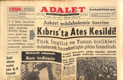 Adalet Gazetesi 27 Aralık 1963 - Kıbrıs'ta Ateş Kesildi! - Türk, İngiliz Ve Yunan Birlikleri Müşterek Hareket İçin Plan Hazırladı GZ139708 - 2