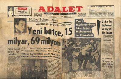 Adalet Gazetesi 27 Mart 1965 - Kasım Gülek CHPye Alındı - Adanada 62 Kız Öğrenci Zehirlendi GZ121755 - 1