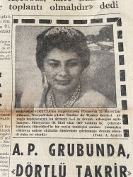 Adalet Gazetesi 27 Nisan 1965 - Kıbrıs İçin Kesin Kararlara Varıldı - Prenses Süreyya'nın Tiyatro Dersleri Alacak - Celal Ertuğ'un Mektubu GZ139751 - 2