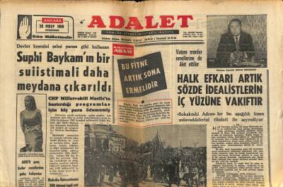 Adalet Gazetesi 28 Nisan 1966 - Devlet Kesesini Şahsi Parası Gibi Kullanan Suphi Baykamın Bir Suiistimali Daha Meydana Çıkarıldı GZ121540 - 1