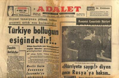 Adalet Gazetesi 28 Şubat 1966 - Belediyeler Daha Çok Gelir Sahibi Olacak - Çilekeş Yazarlar Komünist Adalet Huzurunda GZ121556 - 1