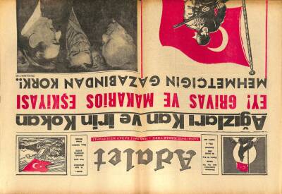 Adalet Gazetesi 29 Mart 1965 - Grivas Ve Makarios, Adnan Menderes Ve İnönü Mücadelesi GZ109247 - 1