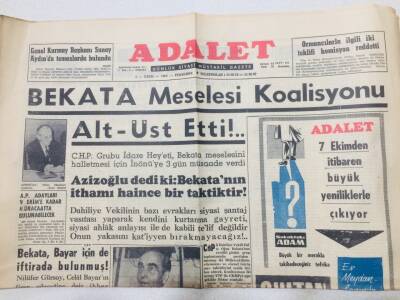 Adalet Gazetesi 3 Ekim 1963 - Yeri Kira Kanunu GZ53298 - 1