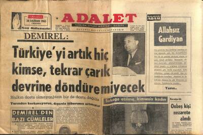 Adalet Gazetesi 30 Haziran 1965 - İnönünün Oğlu İle Kardeşine Usulsüz Krediler Verilmiş - Fransa Bisiklet Turu Devam Ediyor GZ121798 - 1