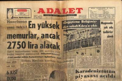 Adalet Gazetesi 30 Mart 1965 - TRT Kanunu Değiştirilecek - Magosada Çok Sıkı Tedbirler Alındı GZ121757 - 1