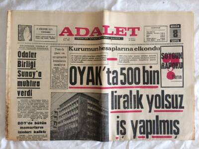 Adalet Gazetesi 4 Ağustos 1971 - Oyakta 500 Bin Liralık Yolsuz İş Yapılmış GZ73334 - 1