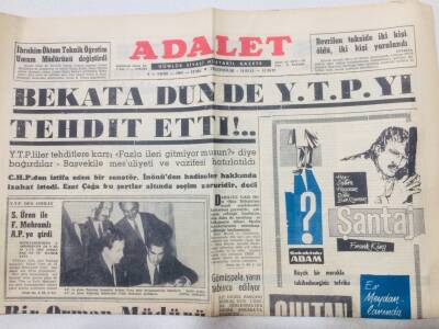 Adalet Gazetesi 4 Ekim 1963 - Galatasaray Beşiktaşı Gol Yağmuruna Tuttu GZ53297 - 1