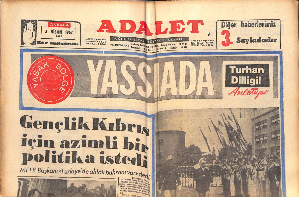 Adalet Gazetesi 4 Nisan 1967 - İran Sarayındaki Mutlu Telaş 10 Yıl Geciken Tören - Meydan Fenerbahçe Ve Beşiktaş'a Kaldı GZ139516 - 1