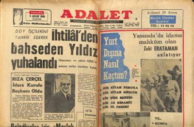 Adalet Gazetesi 5 Aralık 1966 - DDY İşçilerini Tahrik Ederek İhtilalden Bahseden Yıldız Yuhalandı GZ121774 - 1