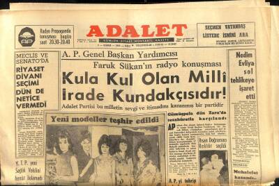 Adalet Gazetesi 5 Kasım 1963 - Y.T.P. Yeni Sağlık Vekilini Henüz Bulamadı GZ115513 - 1