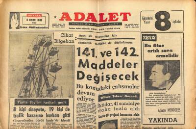 Adalet Gazetesi 5 Nisan 1966 - Demirel , Dün Hükümetin Zayıf Olmadığını Bildirdi - Zennube İyileşti GZ121596 - 1