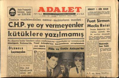 Adalet Gazetesi 6 Kasım 1963 - Orhan Arsal Hakkında Savcılık Takibata Geçti GZ115514 - 1
