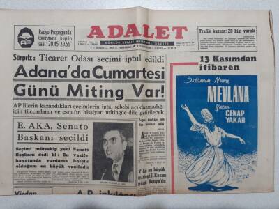 Adalet Gazetesi 7 Kasım 1963 - Fenerbahçe Leftere Jübile Yapacak GZ53111 - 1
