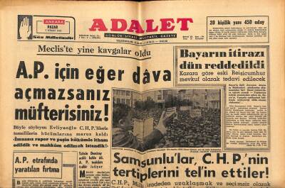 Adalet Gazetesi 7 Nisan 1963 - Kadri Erogan İle Ali Bozdoğanoğlunun , Dokunulmazlıklarının Kaldırılması İstendi GZ121724 - 1