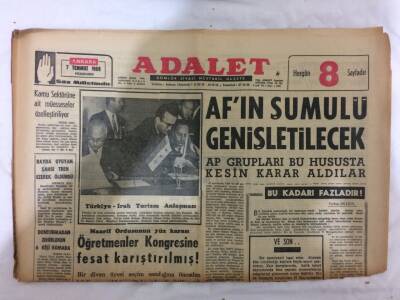 Adalet Gazetesi 7 Temmuz 1966 - Afın Şumulü Genişletilecek , AP Grupları Bu Hususta Kesin Karar Aldılar GZ73057 - 1