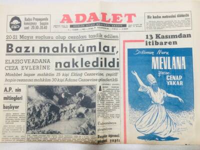 Adalet Gazetesi 8 Kasım 1963 - Türkiyede İlk Grev Bursada Yapıldı GZ53305 - 1