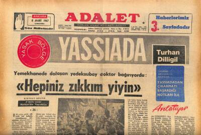 Adalet Gazetesi 8 Mart 1967 - Yasak Bölge Yassıada GZ86880 - 1