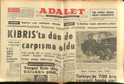 Adalet Gazetesi 8 Şubat 1964 - Türkiyede 700 Bin Veremli Hasta Var ! GZ83493 - 1
