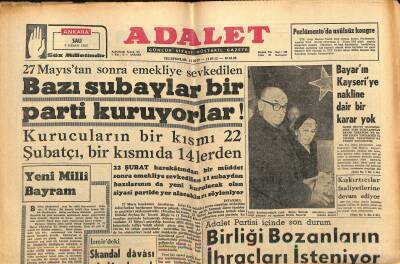 Adalet Gazetesi 9 Nisan 1963 - Bayarın Kayseriye Nakline Dair Bir Karar Yok - Suriyede Umumi Af GZ121764 - 1