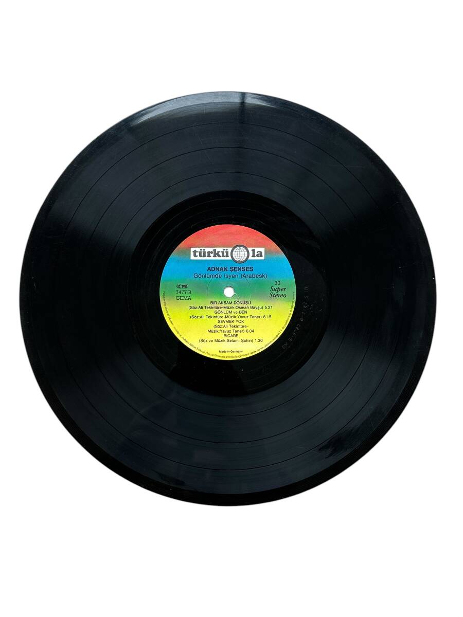 Adnan Şenses - Gönlümde İsyan (Arabesk) LP Plak (10/8) PLK25456 - 2