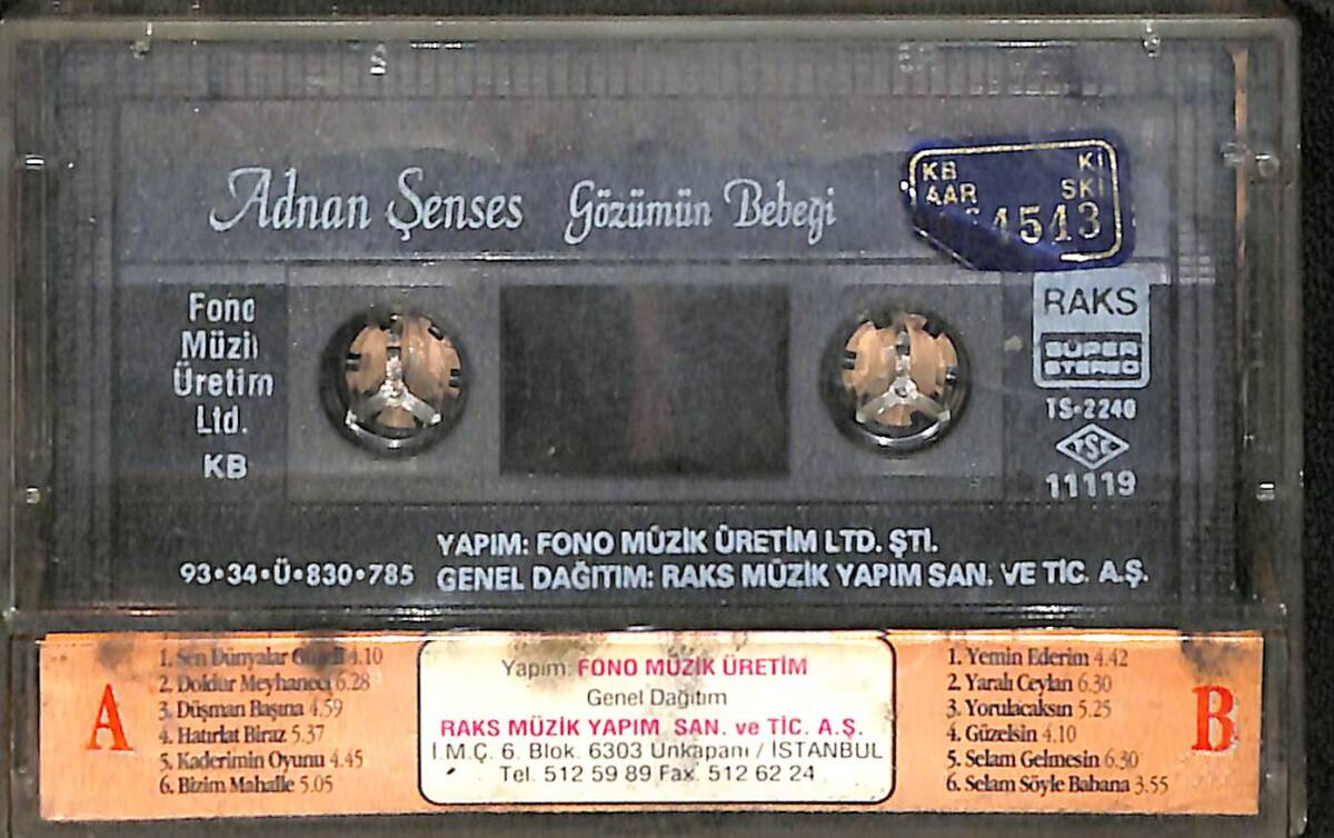 Adnan Şenses - Gözümün Bebeği Kaset (Lacivert Bandrol - İkinci El) KST27963 - 2