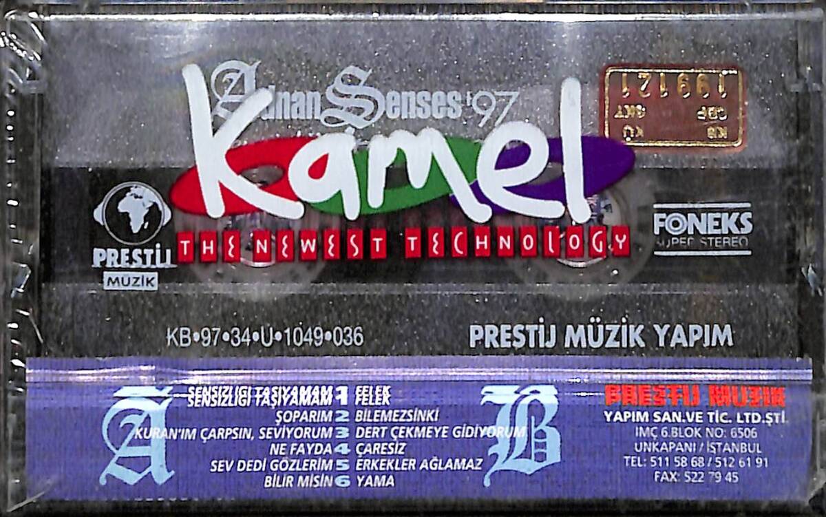 Adnan Şenses - Sensizliği Taşıyamam Orijinal Kaset (Sıfır) * Prestij Müzik - Kırmızı Bandrol - 1997 * KST30690 - 2