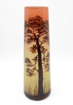 Ağaç Resimli El Boyama Cam Vazo AOB1428 - 1