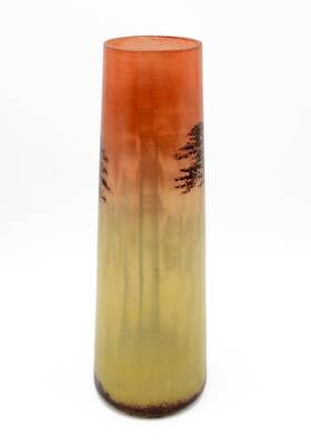 Ağaç Resimli El Boyama Cam Vazo AOB1428 - 2